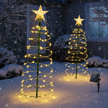 圣诞树太阳能铜线灯跨境户外防水铁艺庭院装饰草坪灯别墅装饰灯