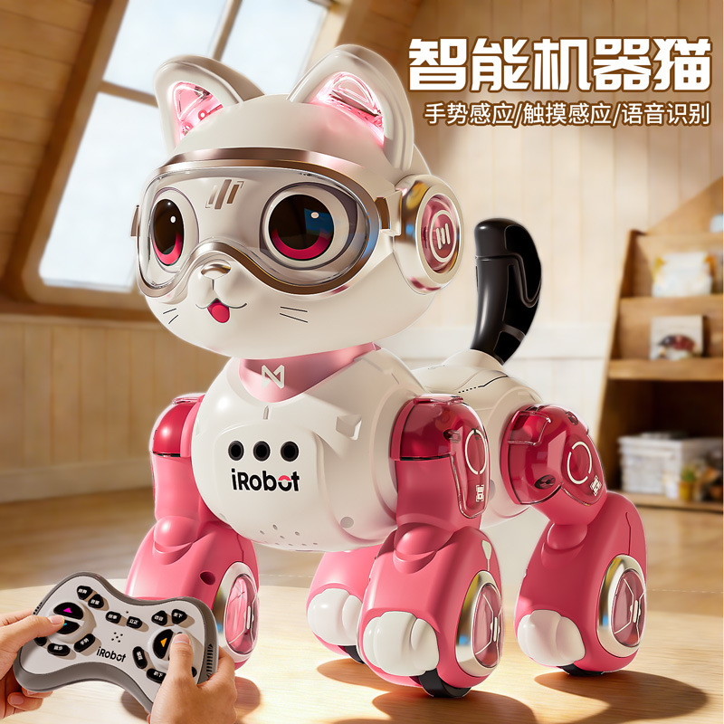 Intelligent Robot Cat Electric Remote Control Car Toy for Boys and Girls, Children's Dog Gesture Sensing Pet Birthday Gift