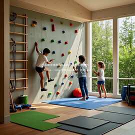 儿童攀岩墙室内攀爬墙房攀岩板肋木架攀爬架树脂指力板锚点绳球
