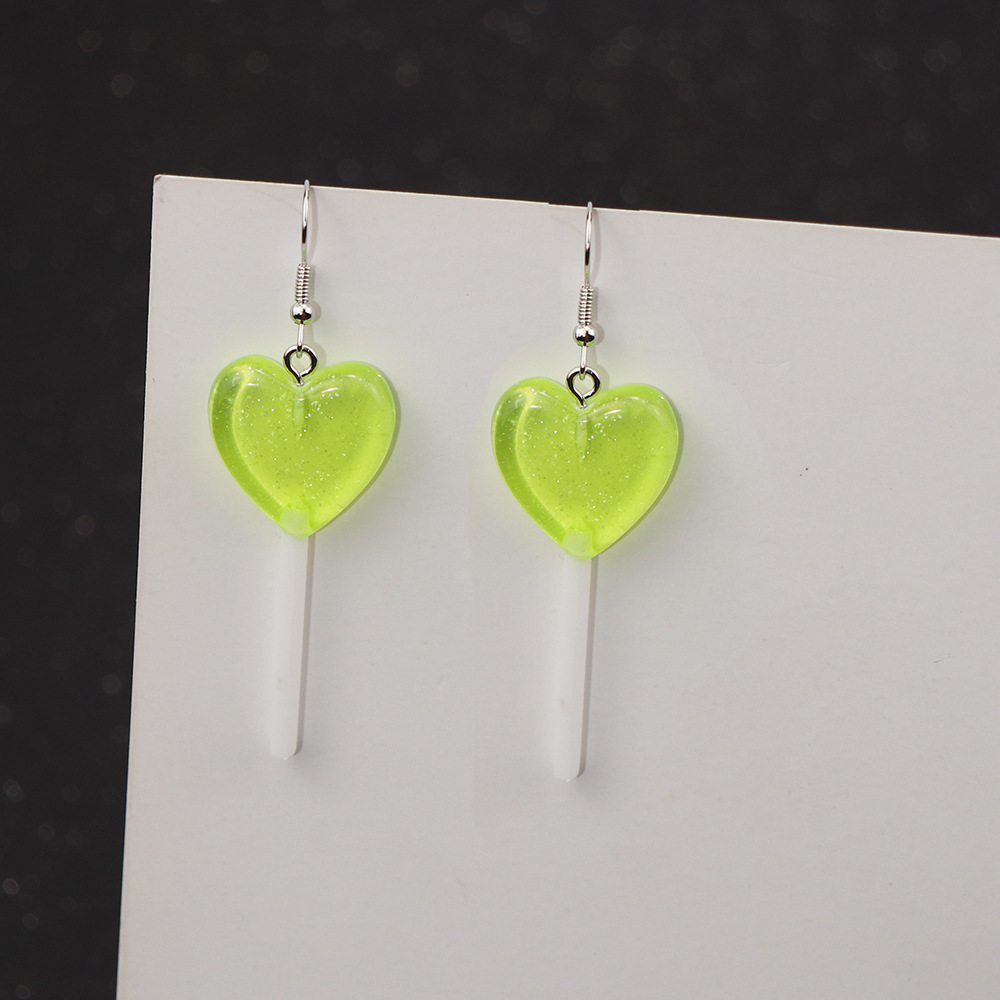 1 Pair Casual Heart Shape Resin Plating Women's Drop Earrings display picture 3