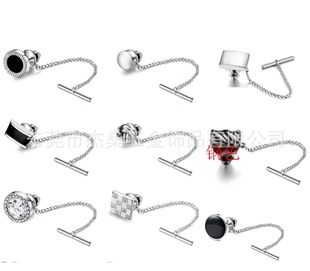 [Factory supply] Fashion tie clip accessories handmade square ball metal tie tack tie pin