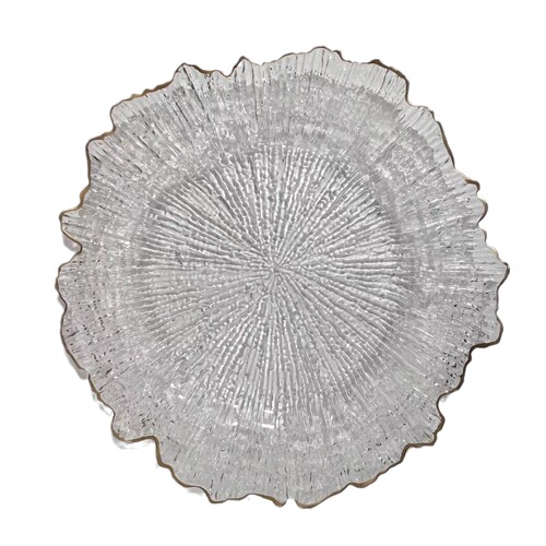 Classic transparent bead edge plate fruit plate wedding banquet plate European home decoration tray pastry snack plate