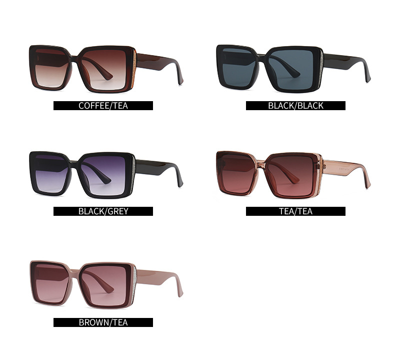 Fashion Solid Color Pc Square Patchwork Full Frame Men's Sunglasses display picture 4