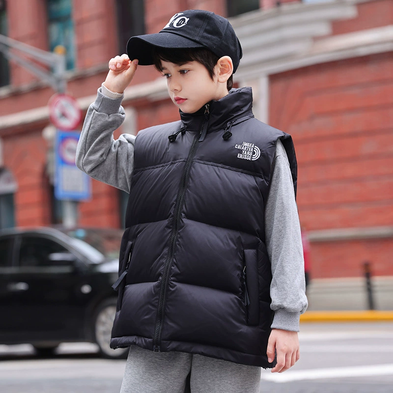 Детский пуховик ABC для мальчиков и девочек на осень и зиму, стильный утепленный жилет-куртка.