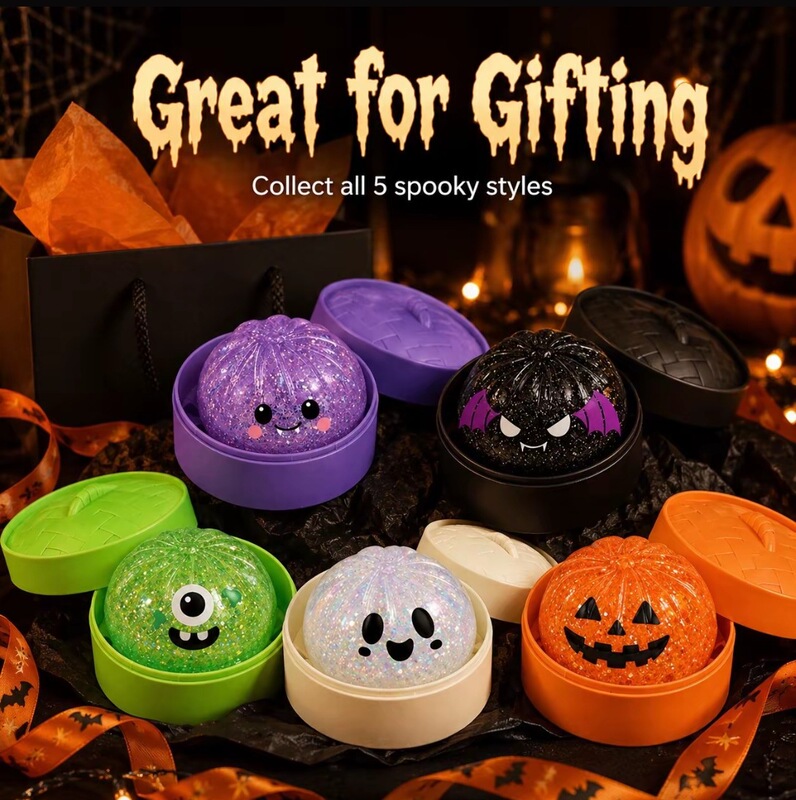 Cross-border Halloween Squishy Toy with Steamer, Funny and Cute Stress Relief Blind Box Toy Cross-border Halloween Squishy Toy with Steamer, Funny and Cute Stress Relief Blind Box Toy