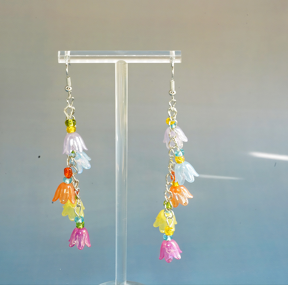 1 Pair Cute Flower Resin Drop Earrings display picture 5