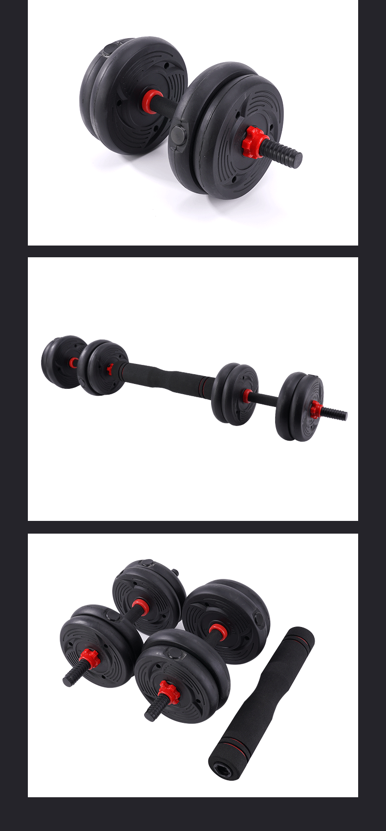 Sınır Ötesi Spot Çimento Dambıl Seti Erkek Fitness Ağırlık Kaldırma Barbel Kauçuk Kaplamalı Ayarlanabilir Dambıl Toptan