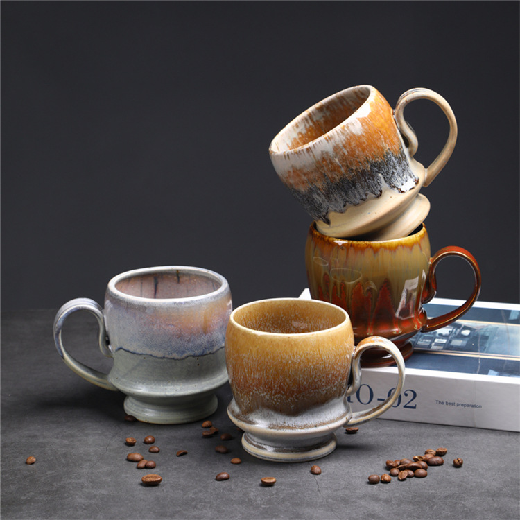 Vintage Ceramic Coffee Mug Large Capacity Kiln Fired Water Cup_voghion.com