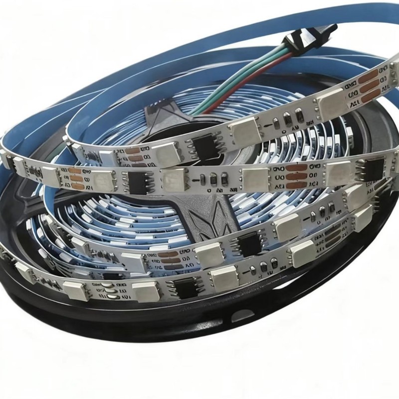 FW1903超窄外置IC幻彩灯条 6mm板宽5050RGB 12V60灯编程跑马装饰|undefined