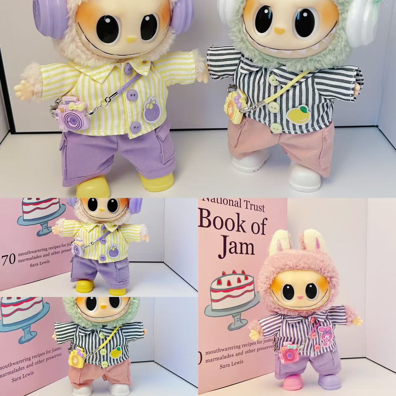 [Solo ropa] Uno, dos, tres llaves Labubu ropa colgante Labubu ropa de muñeca ropa de moda feliz y cool image 3