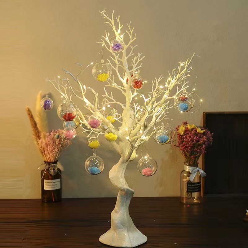 Árbol de simulación blanca de estilo europeo, ramas blancas, desmontaje, simulación, árbol pequeño, simulación europea y americana, decoración navideña, árbol pequeño