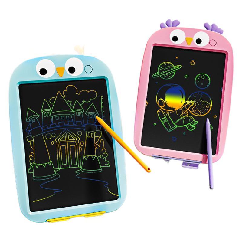 Niños multifuncional eliminación de color búho dinosaurio tablero de dibujo un botón borrable escritura tablero de dibujo juguete de puzzle