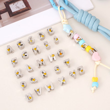 合金滴油爱心字母珠大孔串珠配件 diy手工制作手串手链手机链装饰