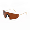 Fashionable windproof protecting glasses suitable for men and women, metal sunglasses, 2022, European style