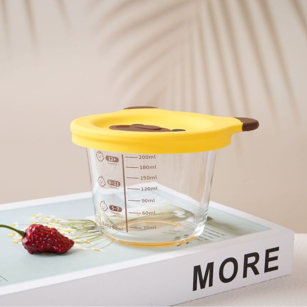 Caja de alimentos suplementarios para bebés sellada y fresca, caja de almacenamiento para bebés, cubierta de silicona de grado alimenticio