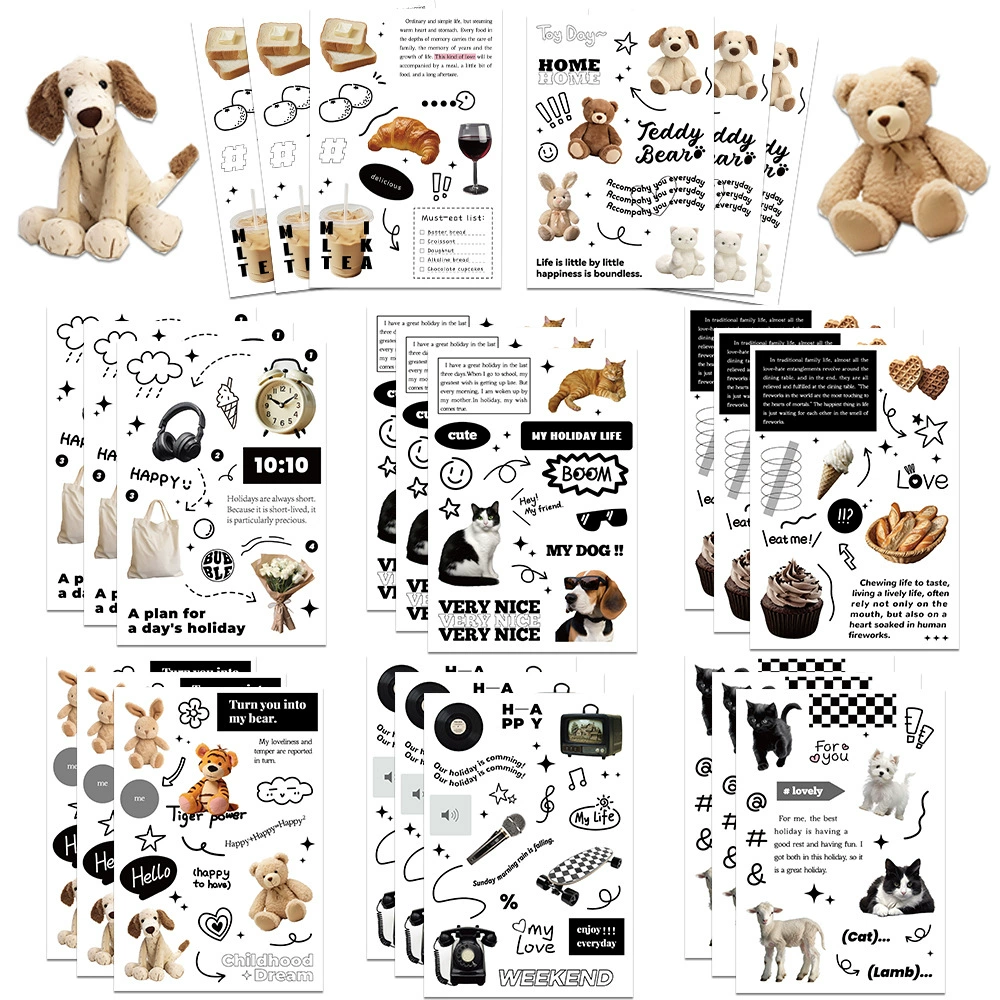 8 корейских праздников ленивый ветер коллаж наклейки ручной счет материал DIY чемодан чехол для мобильного телефона декоративный наклейка водонепроницаемый