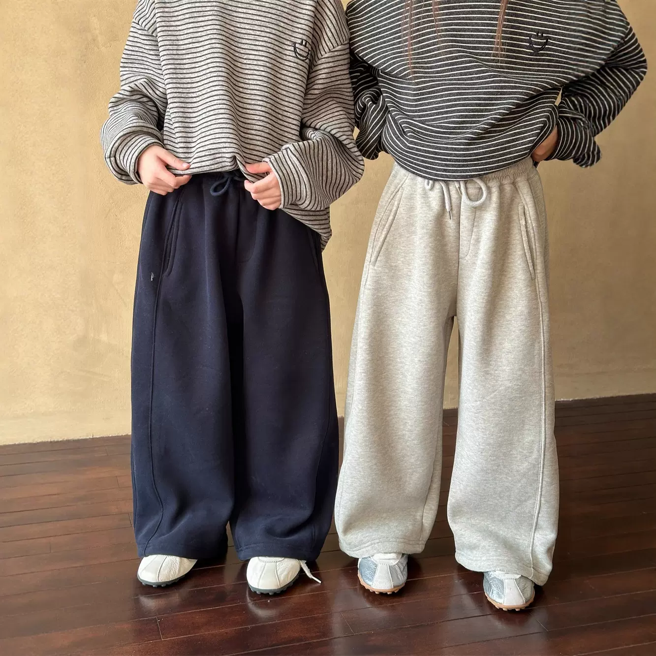 2025冬季新款韩版儿童加绒休闲卫裤男女童百搭直通收口奥粒绒长裤