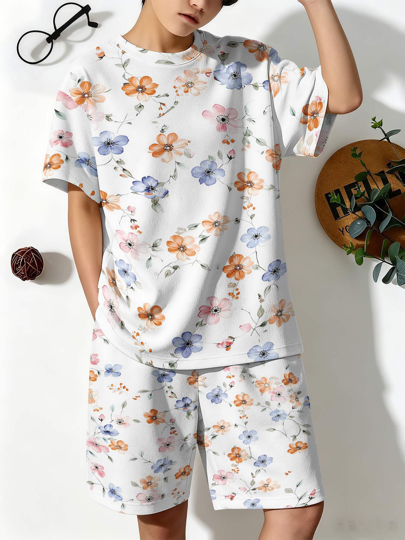 Ensemble été garçon t-shirt et short imprimé cerise_voghion.com