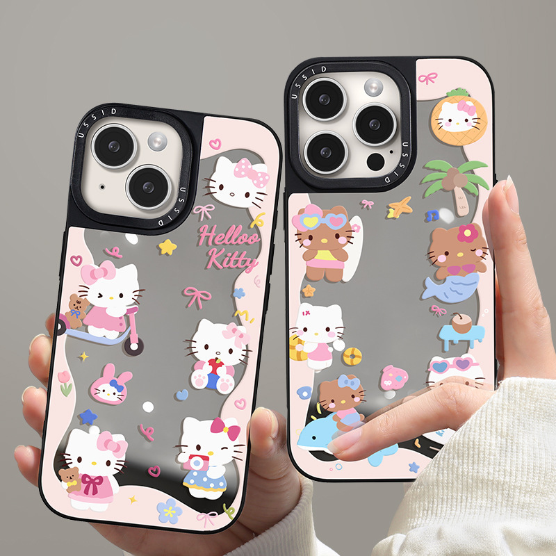 Suitable for Apple 16Promax Mobile Phone Case Iphone16 Cute 15Pro Mirror 13Hellokitt Suitable for Apple 16Promax Mobile Phone Case Iphone16 Cute 15Pro Mirror 13Hellokitt