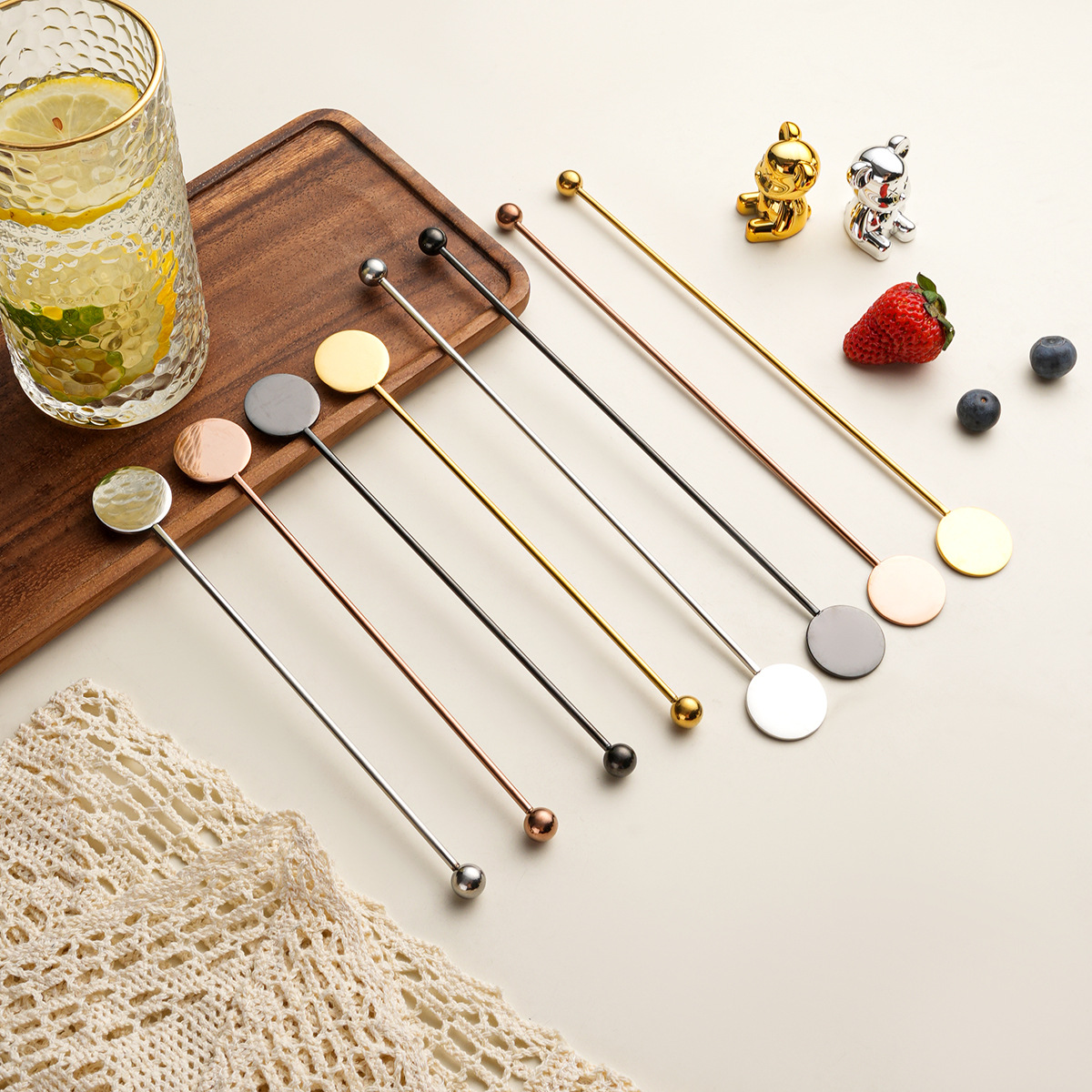 Coffee cocktail stick stainless steel