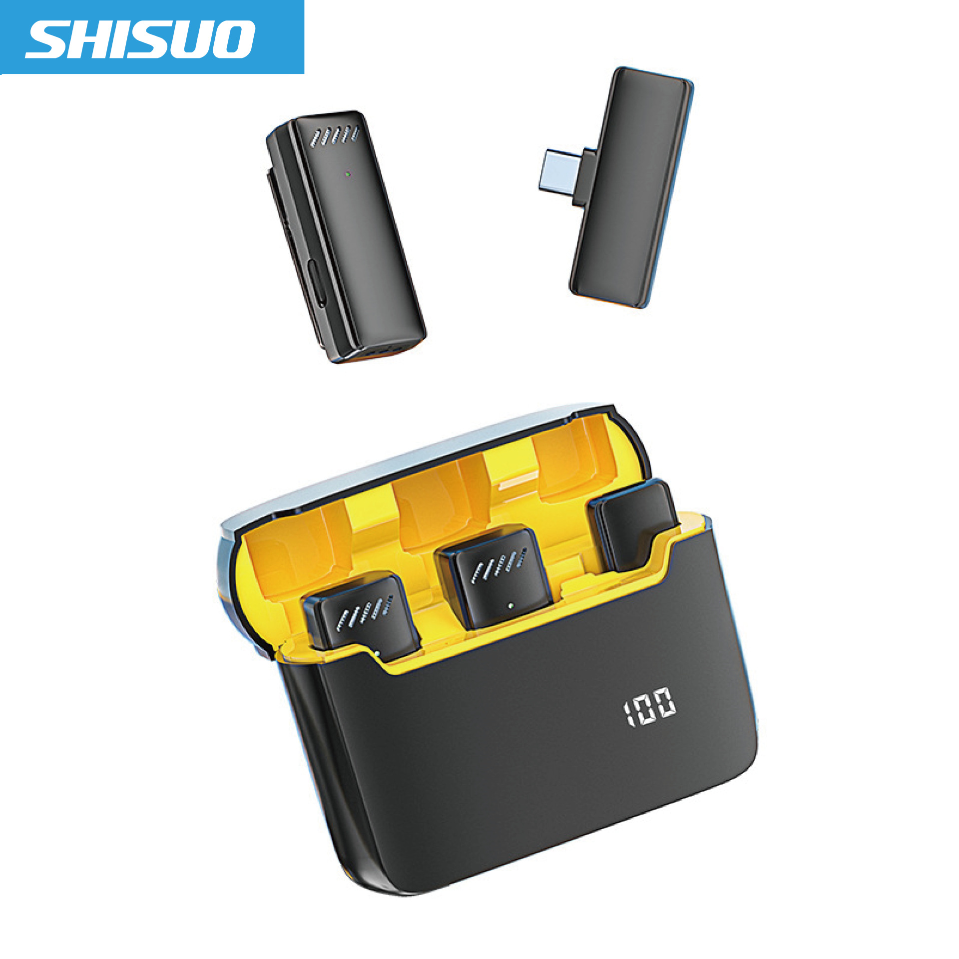 The 2.4g outdoor noise reduction with digital display wireless lavalier microphone radio microphone