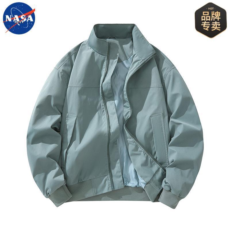 NASA品牌高质量简约工装夹克男士休闲宽松棒球服春秋季立领外套潮|undefined