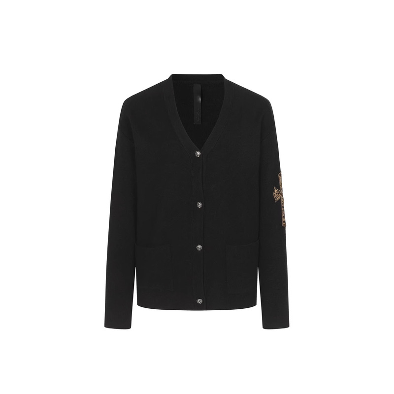 High-End Version of the New Crocodile 26Ss Patchwork Leopard Print Leather Label Knitted Cardigan Sweater Jacket, Fashionable Unisex Style High-End Version of the New Crocodile 26Ss Patchwork Leopard Print Leather Label Knitted Cardigan Sweater Jacket, Fashionable Unisex Style