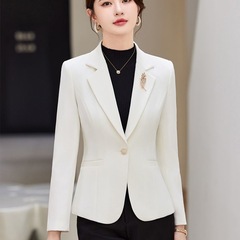 白色小西装外套女2025新款秋冬小个子修身收腰百搭女士西服上衣秋