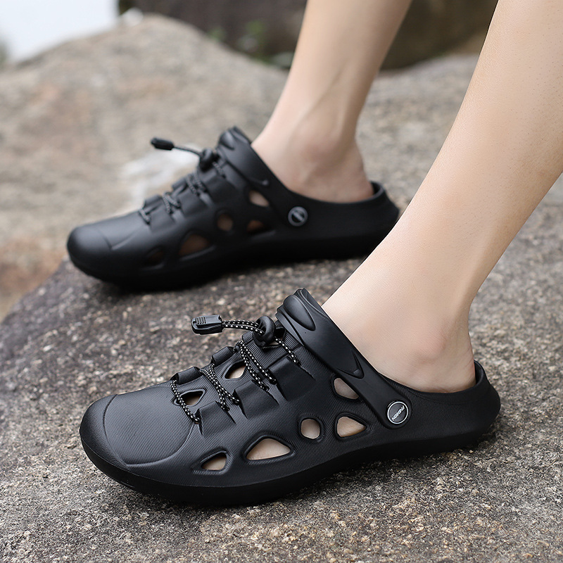 2023 Summer New Cross-border Large Size Lace-up EVA Sandals Men's Outdoor Casual Breathable Beach Wading Hole Shoes