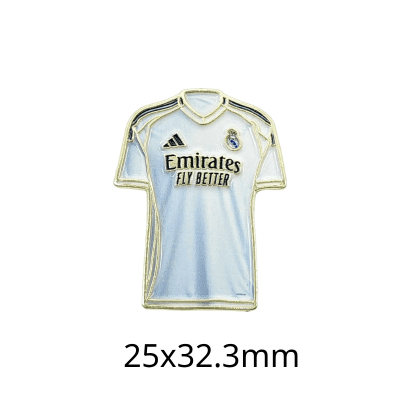 Fabricante personalizado Champions League World Cup Football Super Star Metal Insignia Imagen de dibujos animados Etiqueta del teléfono móvil Insignia Regalo