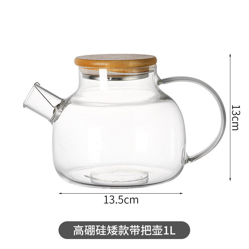 손잡이가 있는 고붕규산염 주전자 1L