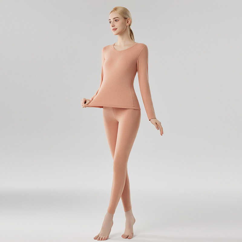 秋冬バイエル黄標デロン保温下着男女セット抗菌加厚発熱ネックウォーマー付き秋服秋パンツ