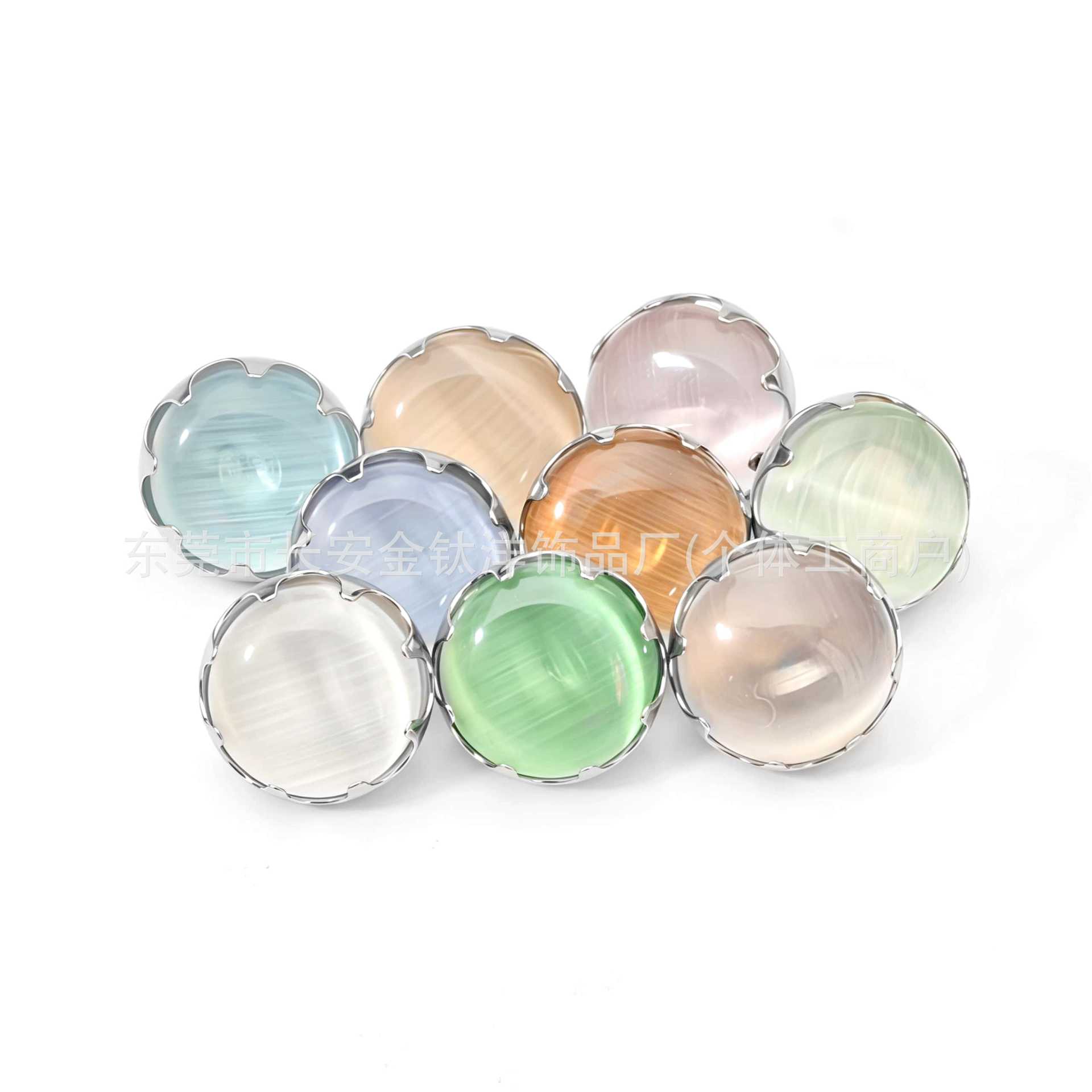 F136 Titanium Serrated Cat's Eye Stone Inlaid Tongue Barbell, Lip Labret, Ear Cartilage, Belly Button Ring - G23 Titanium Body Jewelry detail image 8
