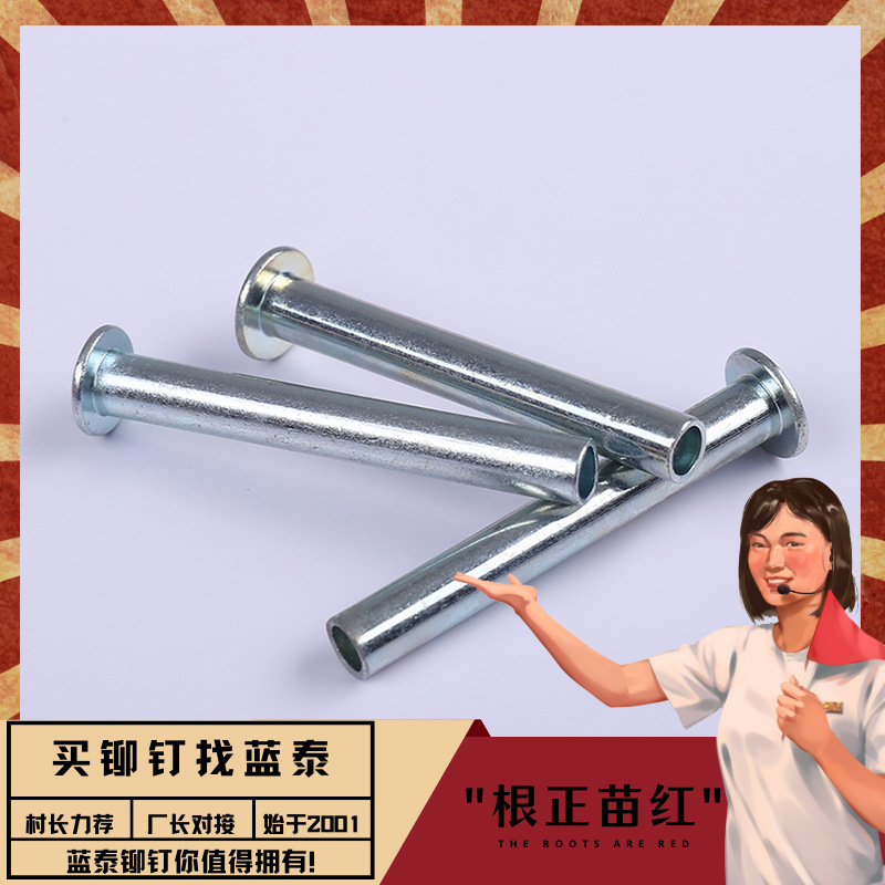 GB/T873扁圆头半空心铆钉  扁圆头（铜、铁、铝、不锈钢）铆钉