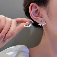 S925 Серебряная игла минималистичный темперамент жемчужные серьги женские корейские высокого уровня сладкие сетчатые темпераментные дикие серьги украшения