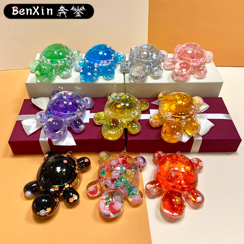 tik tok live stream popular large turtle oil quicksand flashing big cute grain diy ornament blind bag table decorations