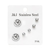 Earrings, fashionable set, European style, suitable for import, 3 pair, Korean style, wholesale