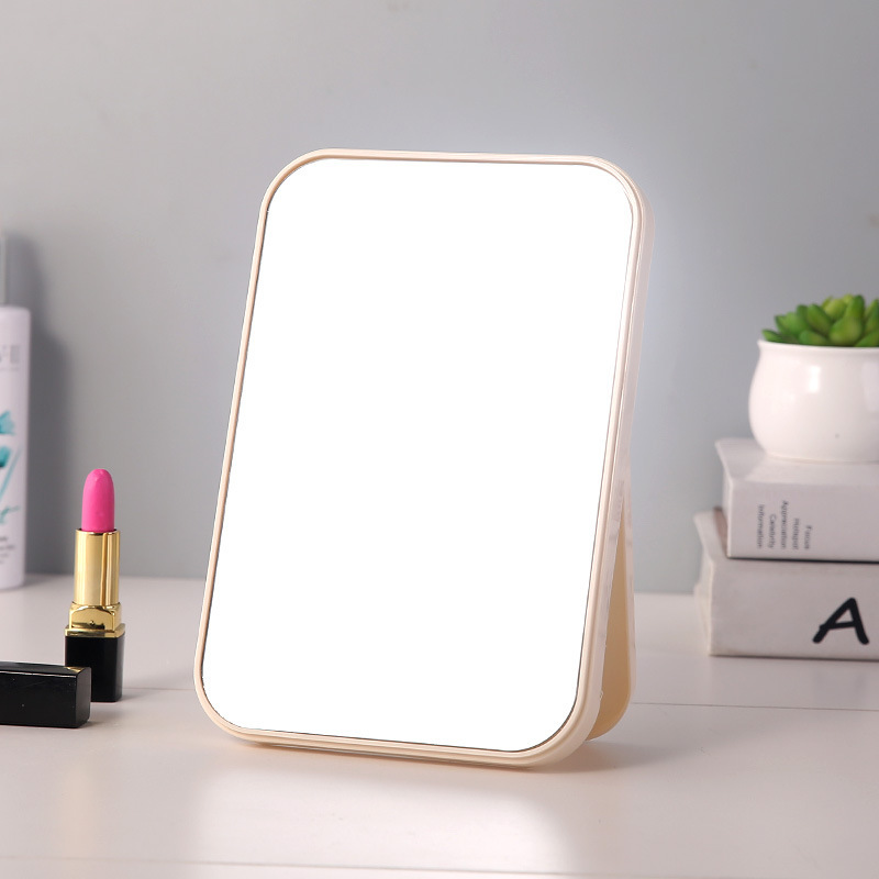 Espejo de maquillaje de escritorio, tamaño grande, espejo plegable estilo princesa, espejo rectangular, espejo sencillo para dormitorio.