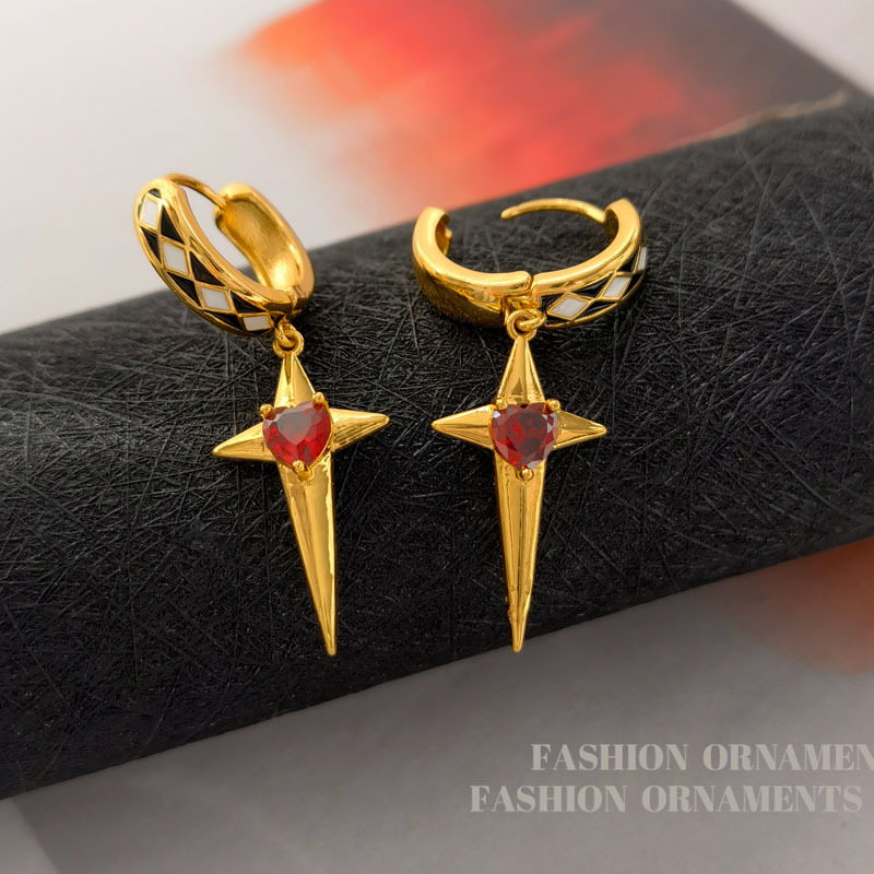 Genuine design elegant retro earrings with zircon