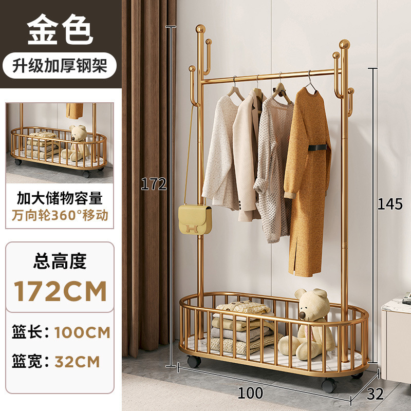 Perchas de piso a techo Dormitorio Perchas de entrada Perchero móvil resistente y duradero Estante multifuncional para ropa de celebridades de Internet