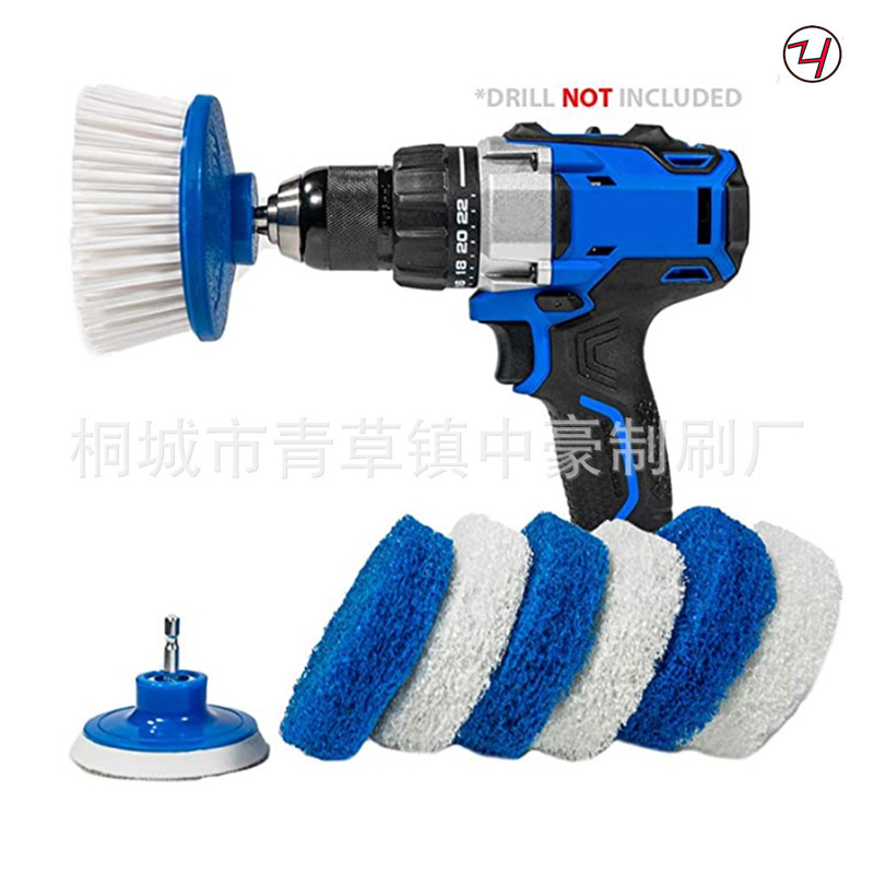 Cross-border supply electric drill brush set 8-piece scouring pad polishing disc kitchen car wash set Electric cleaning brush Cross-border supply electric drill brush set 8-piece scouring pad polishing disc kitchen car wash set Electric cleaning brush