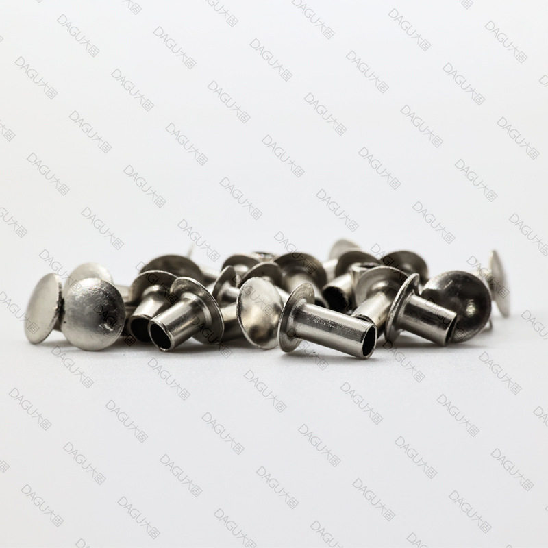 Large flat head semi-hollow rivet flat round head semi-hollow rivet M3 electroplated lighting rivet iron chrome plated