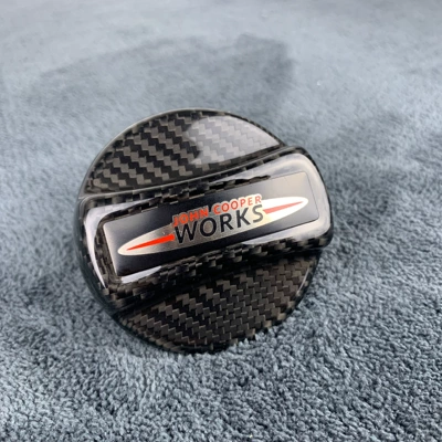 Suitable for BMW mini JCWR55R56R57R58F54F55F56F57F60 carbon fiber fuel tank cap (Tank cap) - black-3k-twill-carbon-fiber