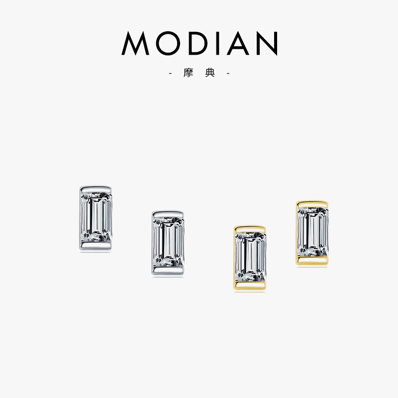 Brand earrings with zircon