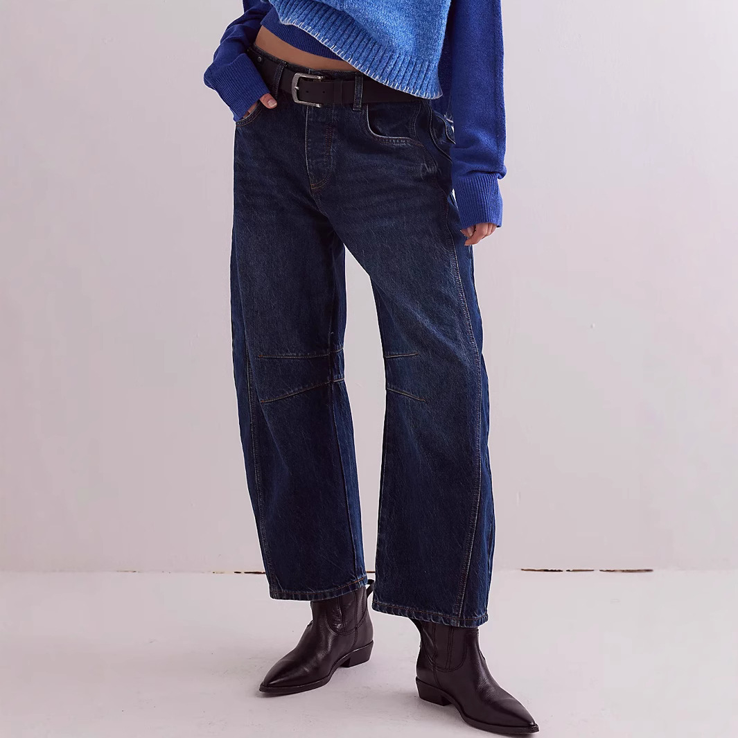 2023 New Cross-Border European And American Hot-Selling Fashion Casual Wide-Leg Loose Jeans For Women Mid-Low Waist_ecoleips.com