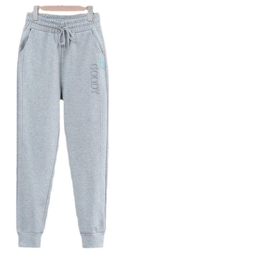 Women's winter Han-style loose tie-in slimming elastic waist padded warm pants