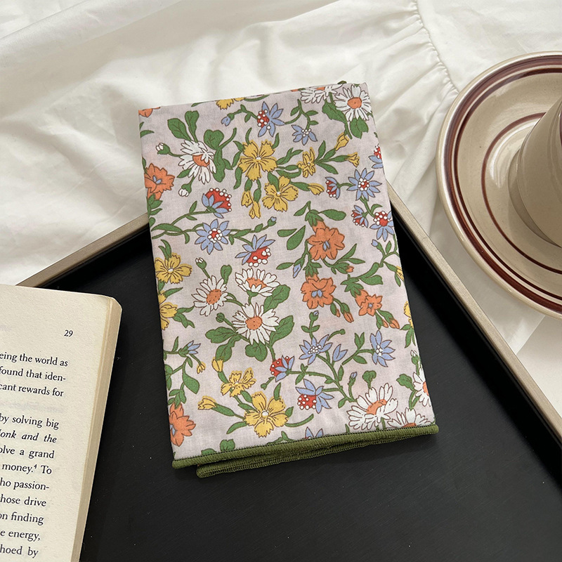 Verano y otoño japonés, flores de algodón, bufandas cuadradas, bufandas retrógradas para mujeres, bufandas de seda delgadas y frescas