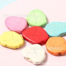 25~35m合成蓝绿松石随形片无孔不规则不定型松石圆片手机支架批发