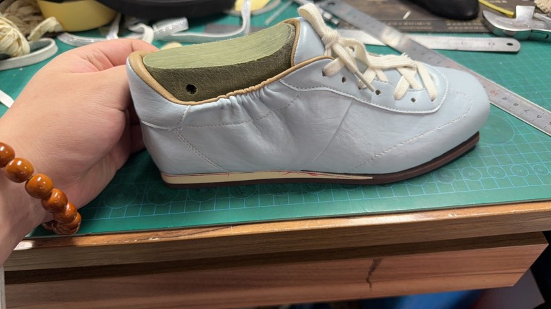 FOOT INDUSTRY足下工业 2025夏季新款方头芭蕾舞德训女鞋浅天蓝|undefined