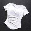 White, with short sleeve